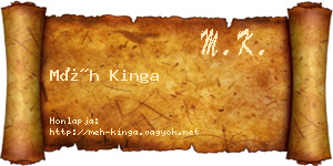 Méh Kinga névjegykártya